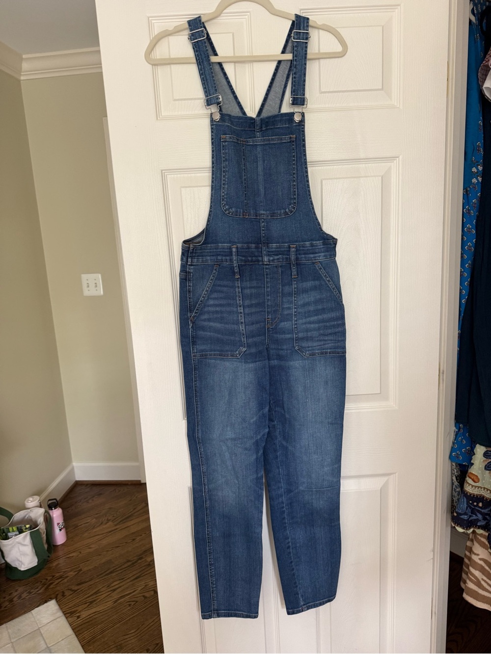 Madewell Blue Denim Women's Overalls with Front Bib Pocket